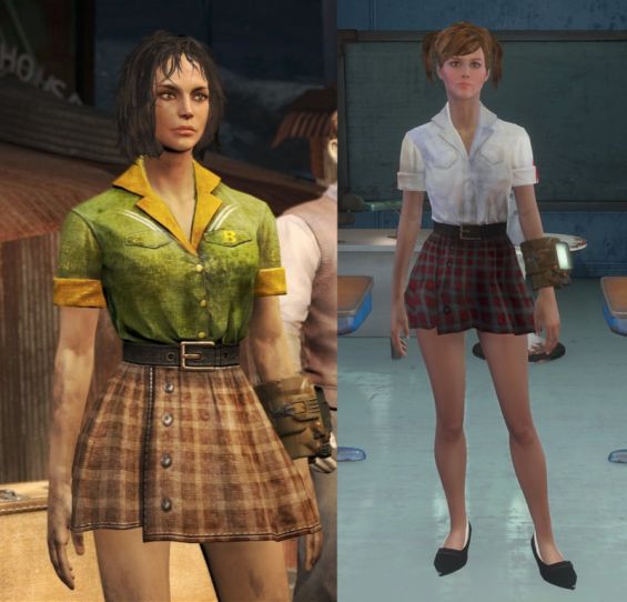 School Girl Outfit For Cbbe And Vanilla 服 Fallout4 Mod データベース Mod紹介 