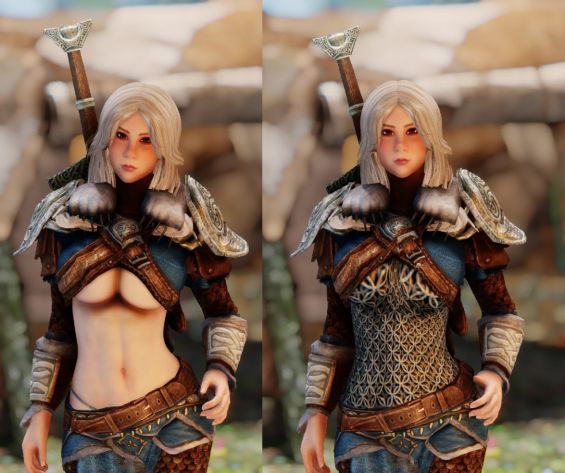 Stormcloak Warmaiden Armor Cbbe Ba Himbo Skyrim Special