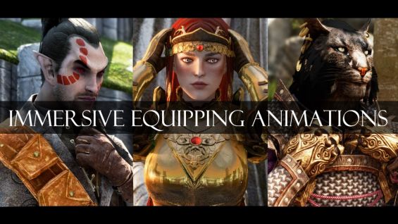 Immersive Equipping Animations モーション Skyrim Special Edition Mod