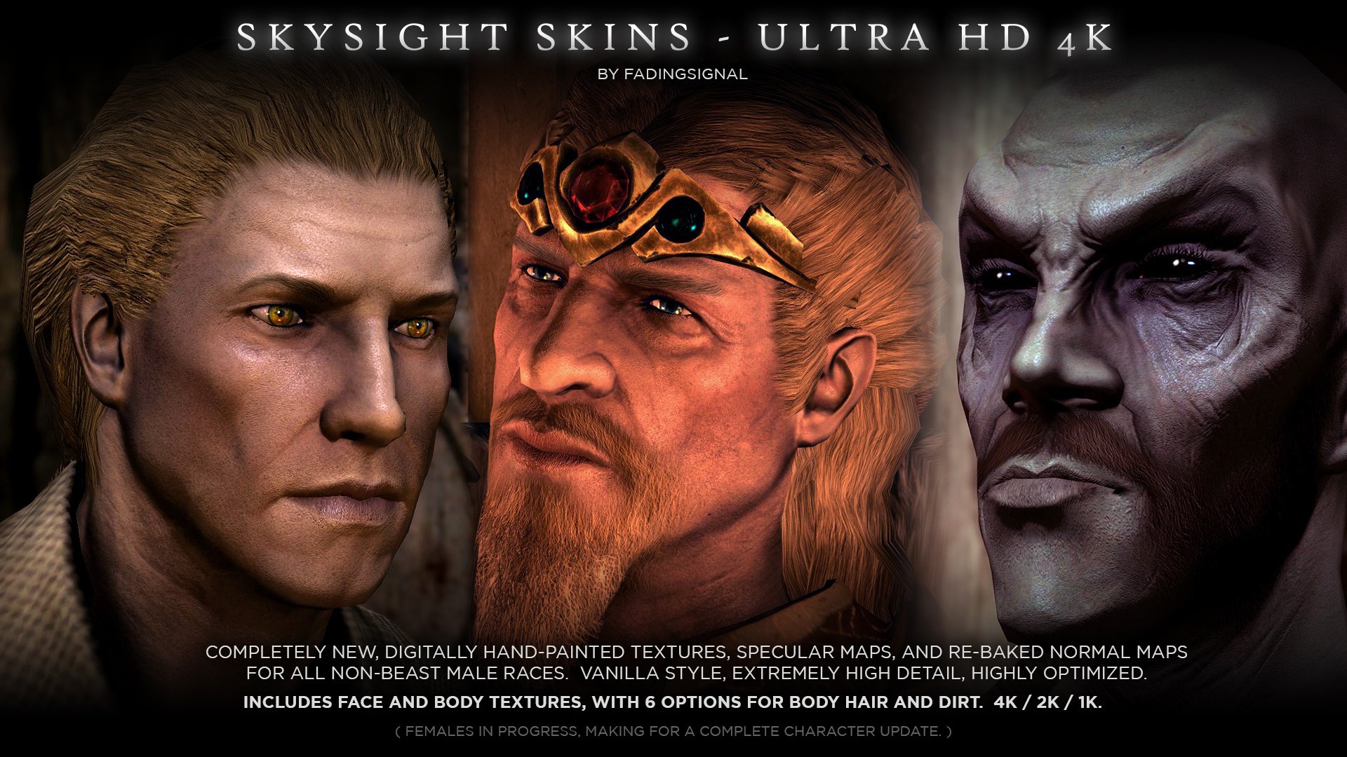 SkySight Skins - Ultra HD 4K and 2K - Male Textures and Real Feet Meshes. 