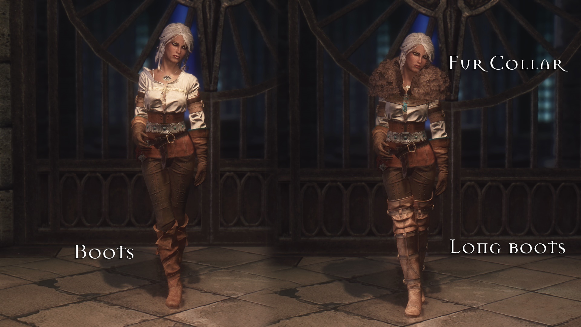 Ciri S Outfit The Witcher Unp Cbbe Bodyslide 武器 防具セット Skyrim Mod データベース Mod紹介 まとめサイト
