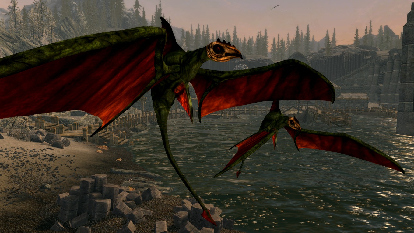 Cliff Racers Mihail Monsters And Animals Mihail Oldrim Mod クリーチャー Skyrim Mod データベース Mod紹介 まとめサイト