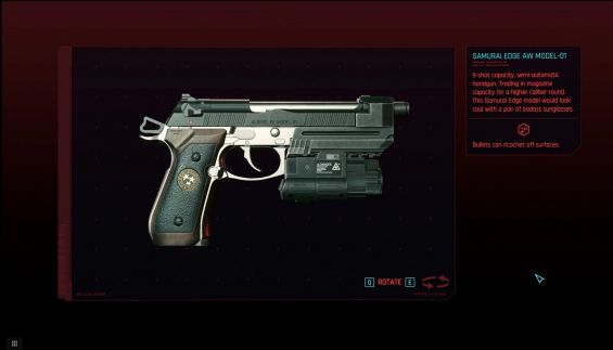 Iconic Samurai Edge A.W. Model-01 武器 - Cyberpunk 2077 Mod