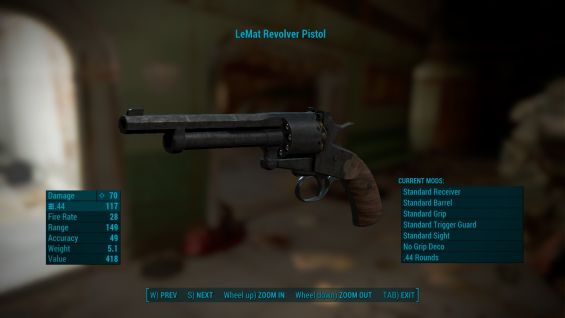 The LeMat Revolver 日本語化対応 武器 - Fallout4 Mod データベース 