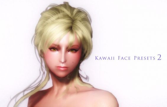 Kawaii Face Presets 2 For Ece 髪 顔 体 Skyrim Mod データベース Mod紹介 まとめサイト