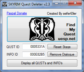 Skyrim Quest Deleter ユーティリティ Skyrim Mod データベース Mod紹介 まとめサイト