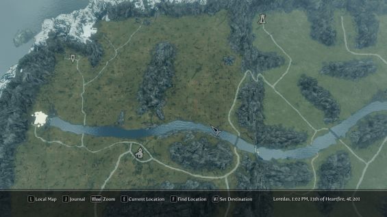 Map of skyrim with roads - lopaangel