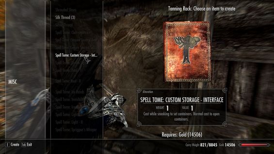 Cmk Custom Storage Spells Se チート Skyrim Special Edition Mod データベース Mod紹介 まとめサイト