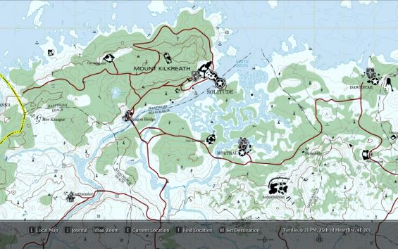 Topographic World Map Of Skyrim インターフェース Skyrim Special Edition Mod データベース Mod紹介 まとめサイト