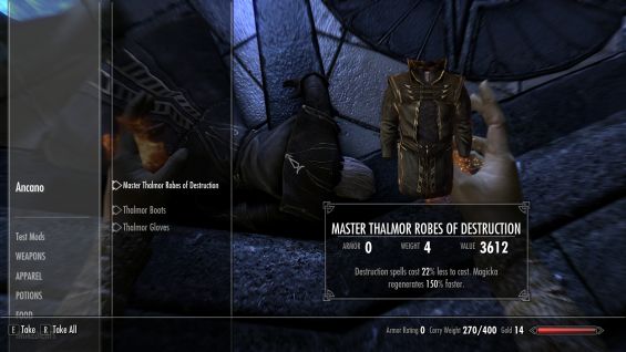 Thalmor Robes Leveled Enchantments 魔法 呪文 エンチャント Skyrim Special Edition Mod データベース Mod紹介 まとめサイト
