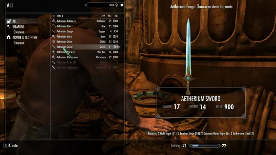 Aetherium Weaponry - Aetherium Crest Requirement 武器 - Skyrim Special ...