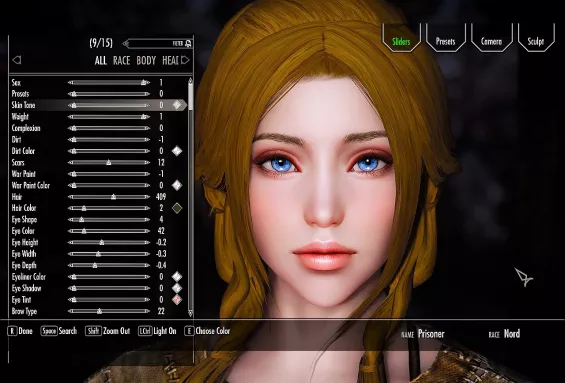 Nord Preset Belle SE 髪・顔・体 - Skyrim Special Edition Mod